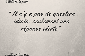 Il n'y a pas de question idiotes, seulement une réponse idiote